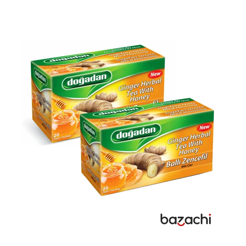 Dogadan Ginger Herbal Tea With Honey (Balli Zencefil Cay), 20 Tea Bags