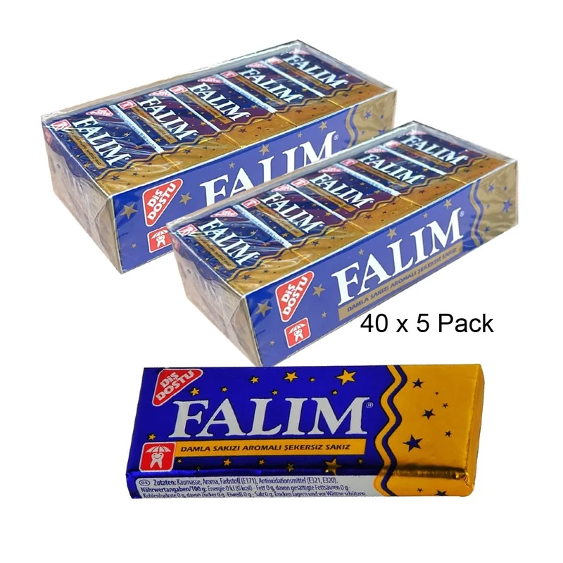 Kent Falim Sugar Free Chewing Gum - Damla Sakizi, 5 Pack