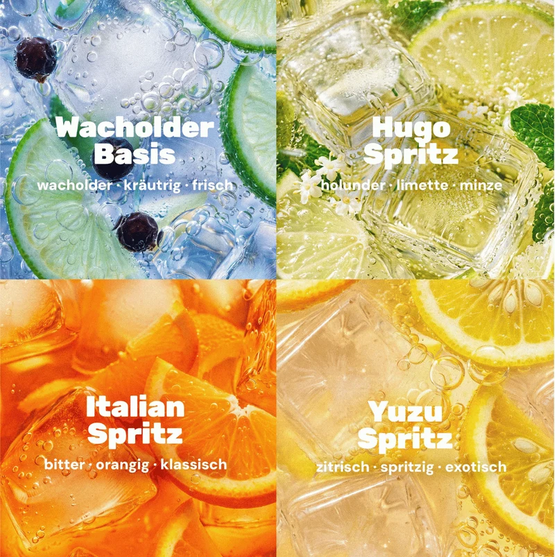 nüchtern Signature Paket Alkoholfrei – 40 Drinks (Wacholder Basis, Italian, Hugo, und Yuzu Spritz)
