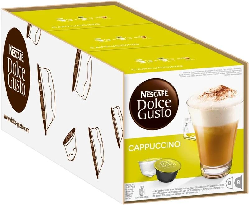 NESCAFE Dolce Gusto Cappuccino Coffee Pods (8 drinks), 186g