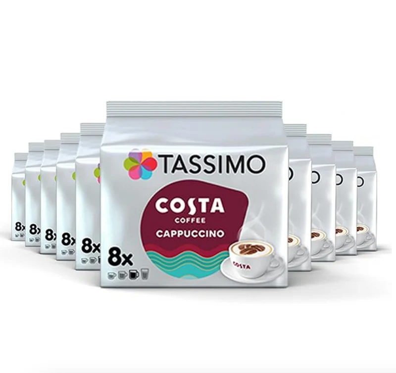 Tassimo Costa Cappuccino Coffee Pods (5 Pack), 40 Servings