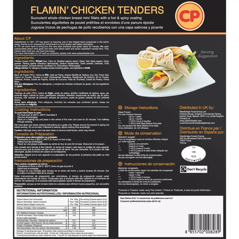 Flamin' Halal Chicken Tenders 1.5kg