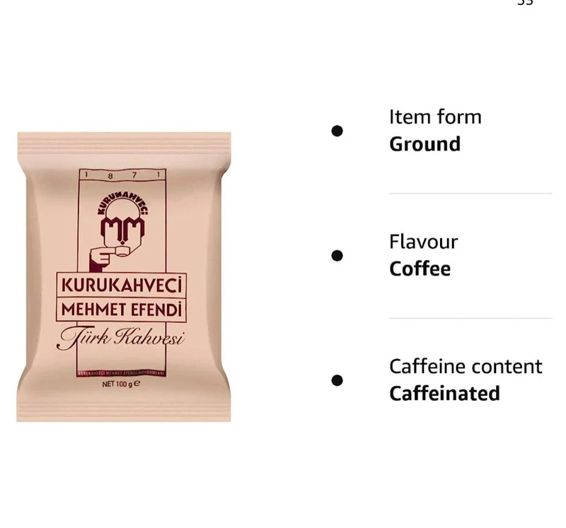 Kuru Kahveci Mehmet Efendi Original Turkish Coffee 3x100gr with Coffee Pot Gift Box