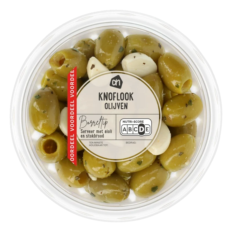 Groene olijven met knoflook