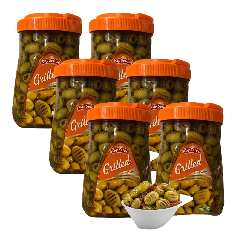 Koy Sefasi Natural Grilled Pitted Green Olives Pet (Izgara Yesil Zeytin), 1260g