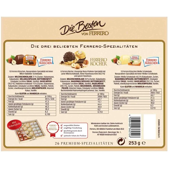 Ferrero Pralinen Mix Die Besten Nuss Edition 250g