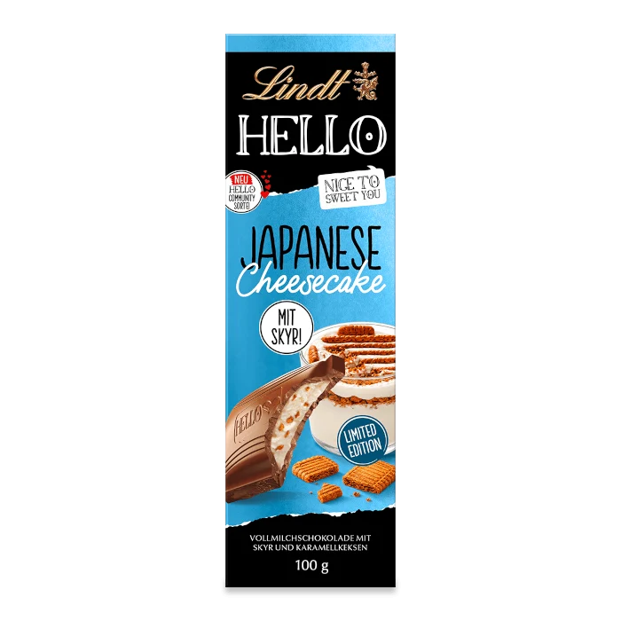 Lindt HELLO Japanese Cheesecake Vollmilch Schokolade 100g / 3.52oz