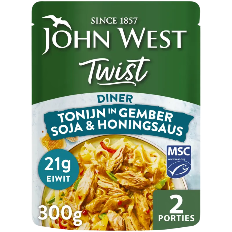 John West Twist Diner Tonijn Soja Gember MSC