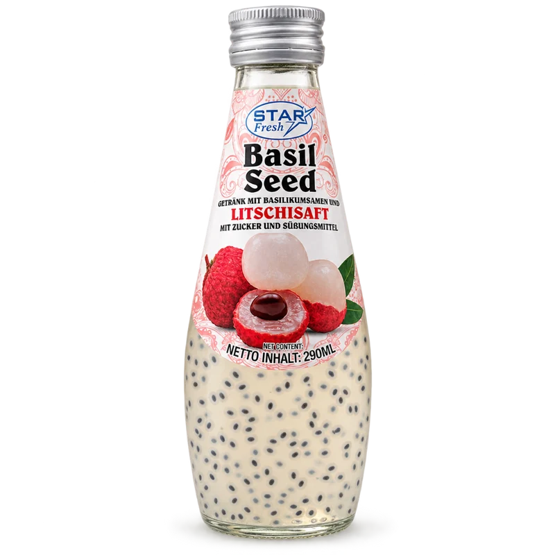 Star Fresh Basil Seed Drink - Lychee 290ml
