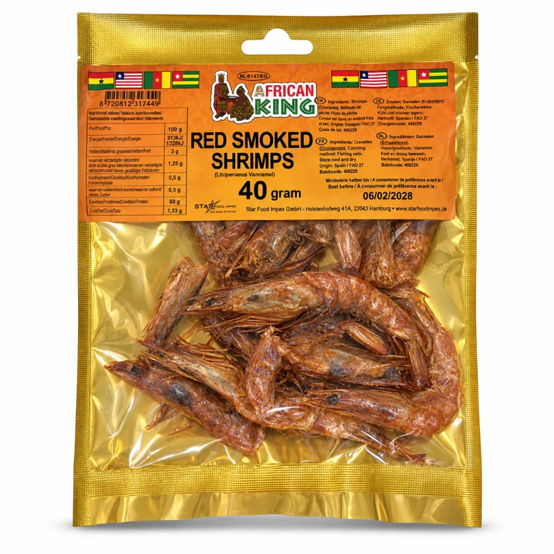 African King - Shrimps Red Smoked And Dreid 40gm