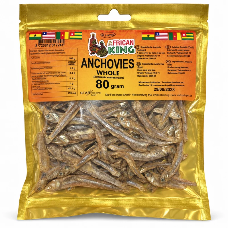African King - Anchovies Whole 80gm