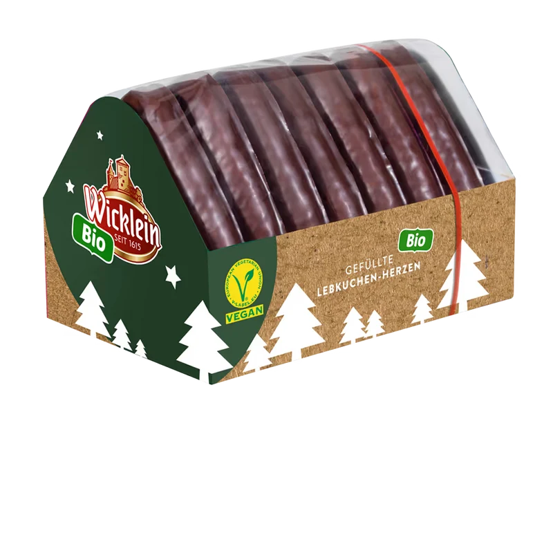Wicklein Bio Lebkuchen-Herzen gefüllt Vegan 240g / 8.46oz