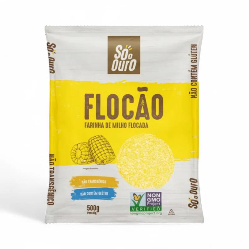 So O Ouro Flocao - Farinha De Milho Flocada 500gm