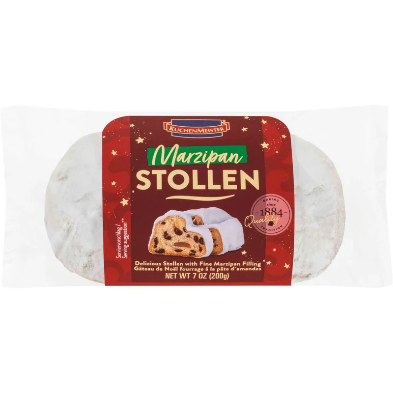 KuchenMeister Kleiner Marzipan Christstollen Weihnachtsgebäck 200g