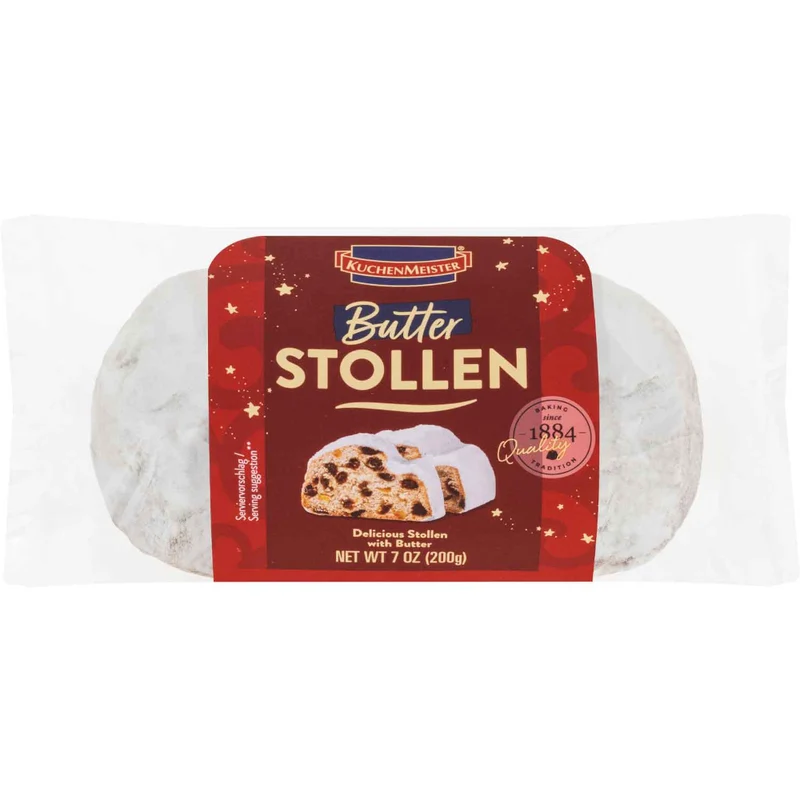 KuchenMeister Kleiner Butter Christstollen Weihnachtsgebäck 200g