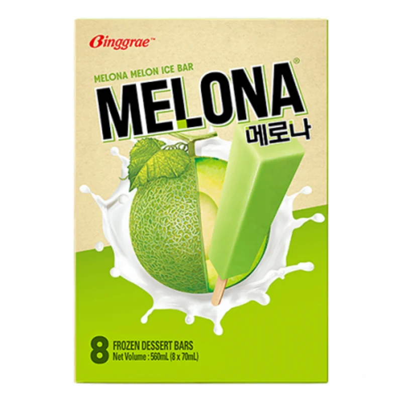 Frozen Binggrae Melona - Melon Ice Bar (8pcs) 560ml - Only Berlin Delivery