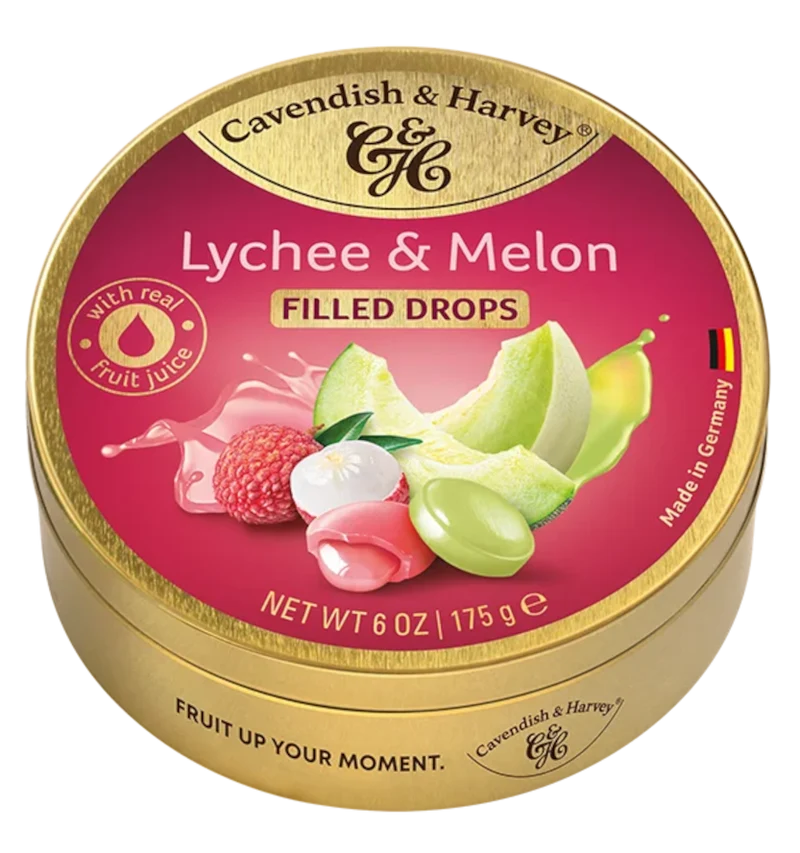 Cavendish & Harvey Lychee & Melon Filled Drops 175g / 6.17oz