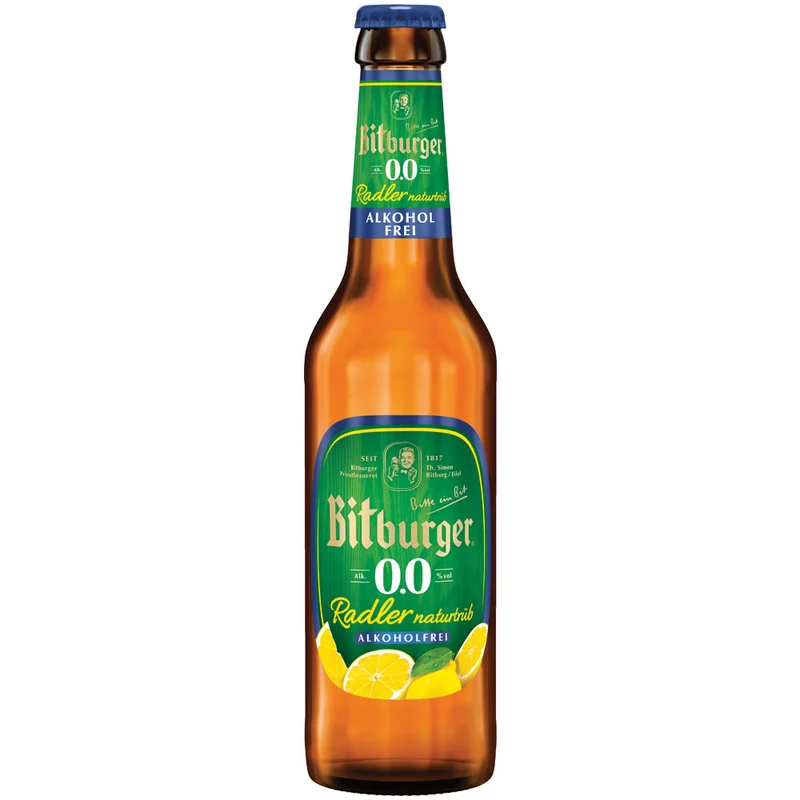 Bitburger 0,0% Radler Naturtrüb alkoholfrei 24x 0,33 Liter (MEHRWEG)