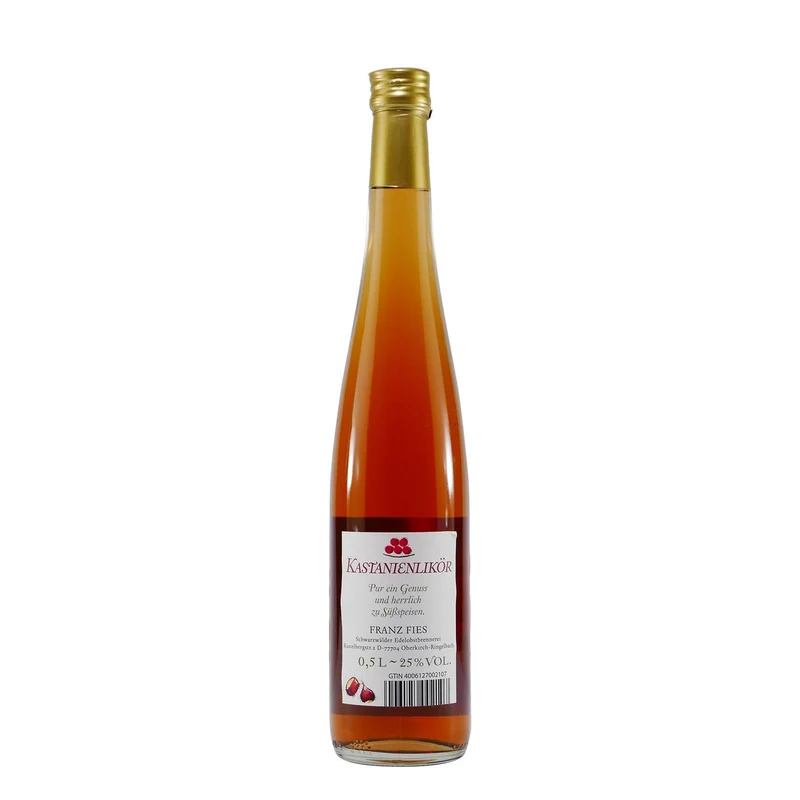 Fies Kastanien-Likör mit Geschenk-Holzkiste