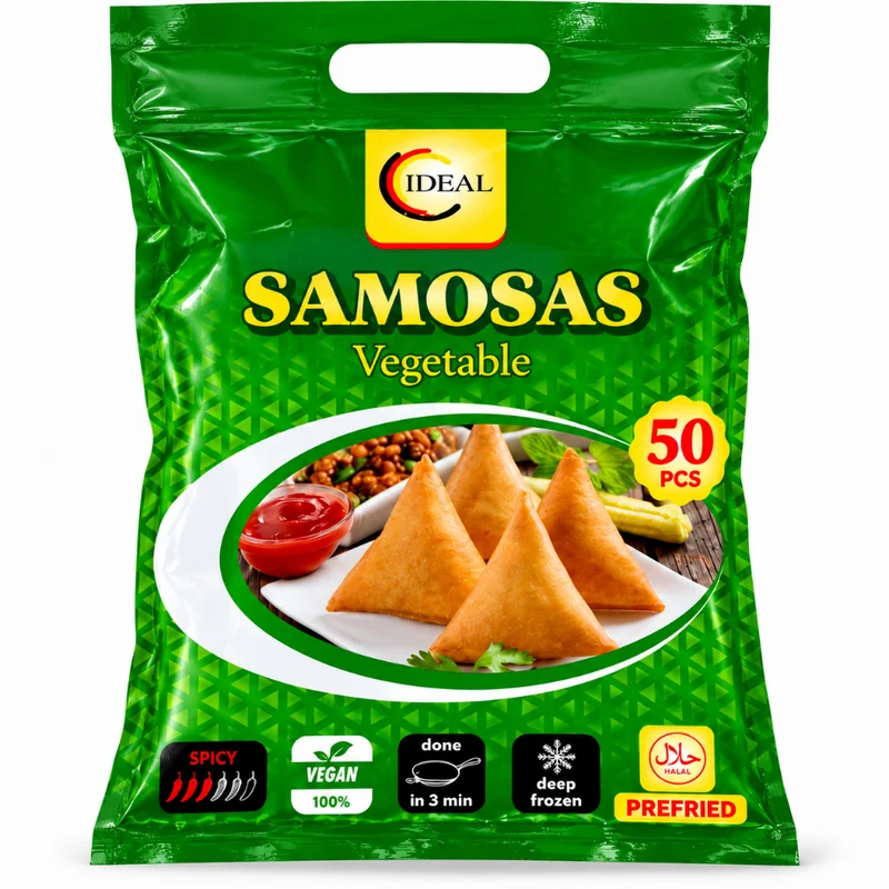 Frozen Ideal Vegetable Samosas 1.75kg (50pcs) - Only Berlin Delivery
