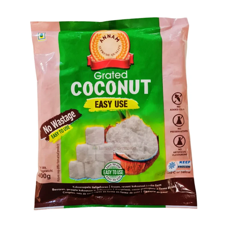 Frozen Annam Grated Coconut (Easy Use) 400gm - Only Berlin Delivery