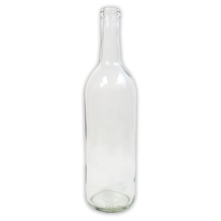 Clear Bordeaux Flat Bottom Wine Bottles, 750ml 12/Case