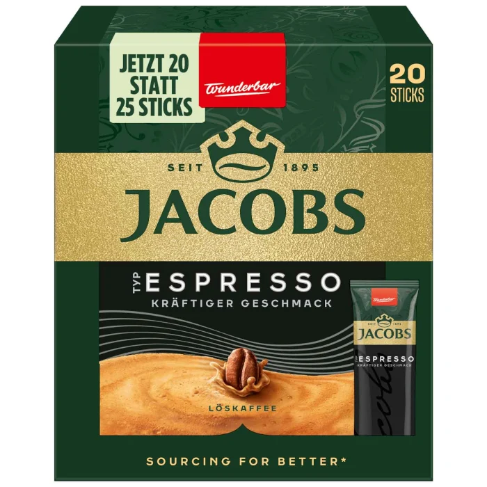 Jacobs Espresso 20 Instant Kaffee Sticks