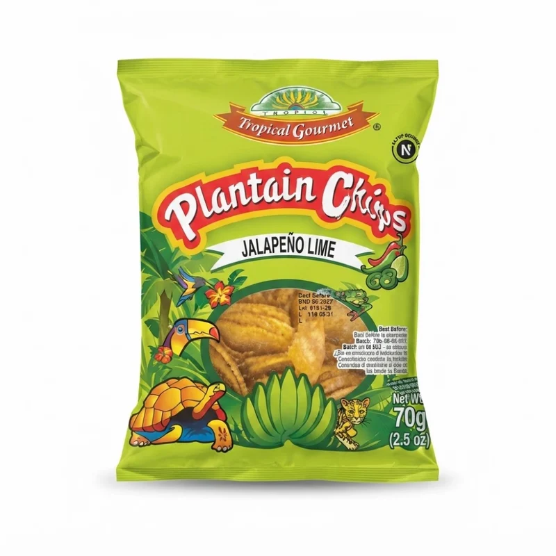 Tropical Gourmet Plantain Chips - Jalapeno Lime 70gm