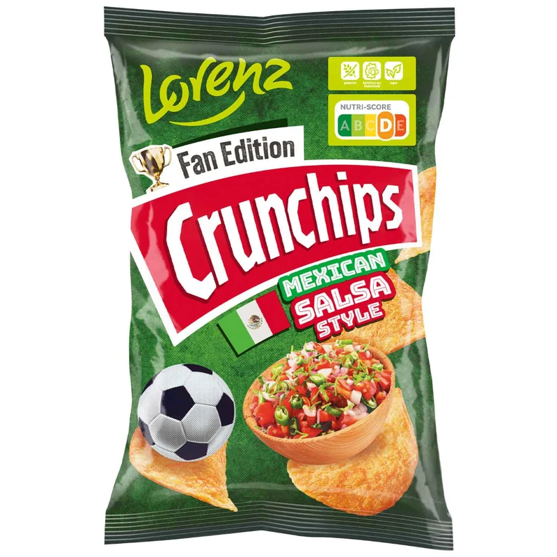 Lorenz Crunchips Fan Edition Mexican Salsa Style 130g / 4.58oz MHD: 15/10/2026