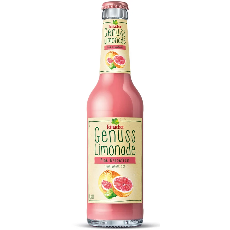 Teinacher Genuss-Limonade Pink Grapefruit 12x 0,33 Liter (MEHRWEG)