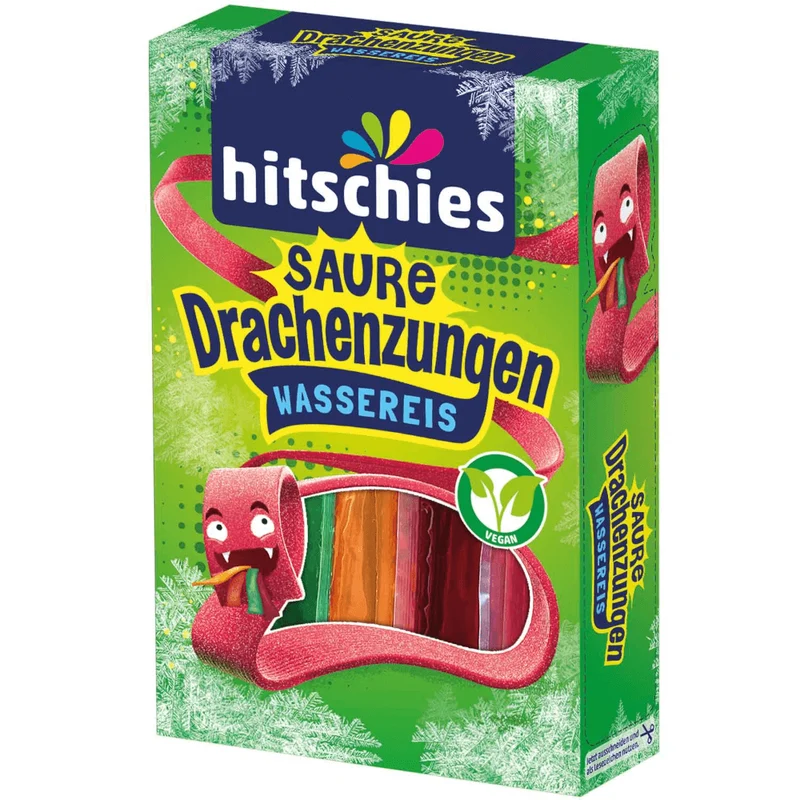 hitschies Saure Drachenzungen Wassereis Vegan 400ml / 13.52 fl.oz. MHD: 08/2026