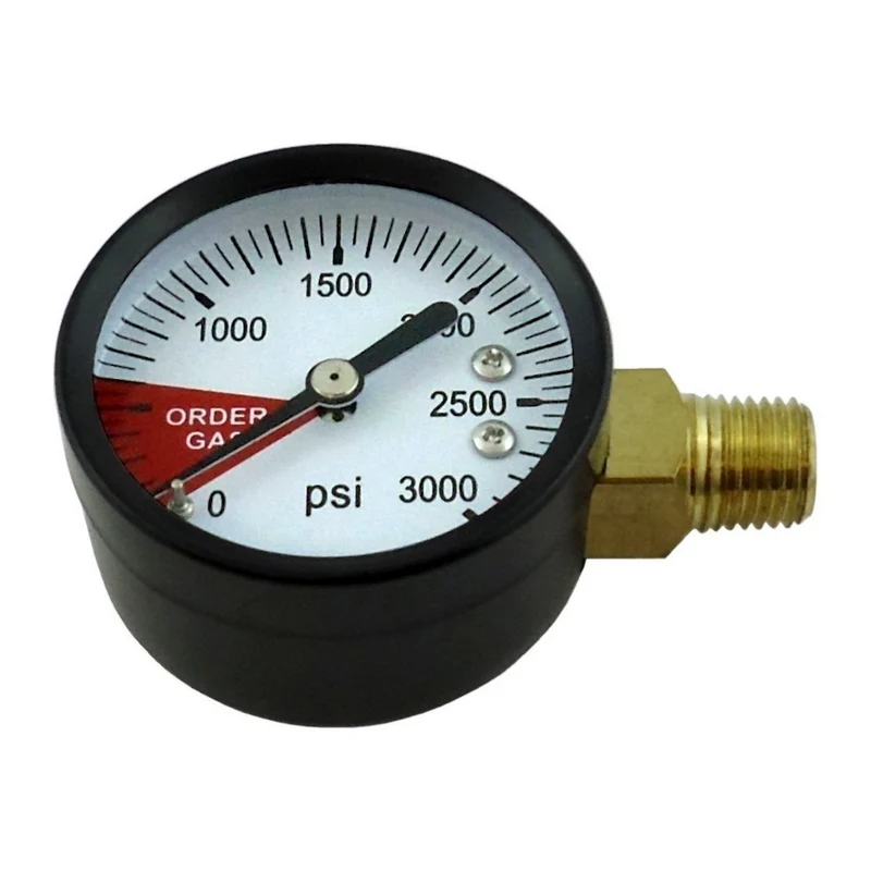 Gauge, 2"-Dia. 1/4"MPT Side-Mnt LHT (3000 PSI)