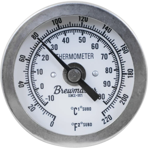 1/2" MPT Dial Thermometer for Kettles - 2 in. Face