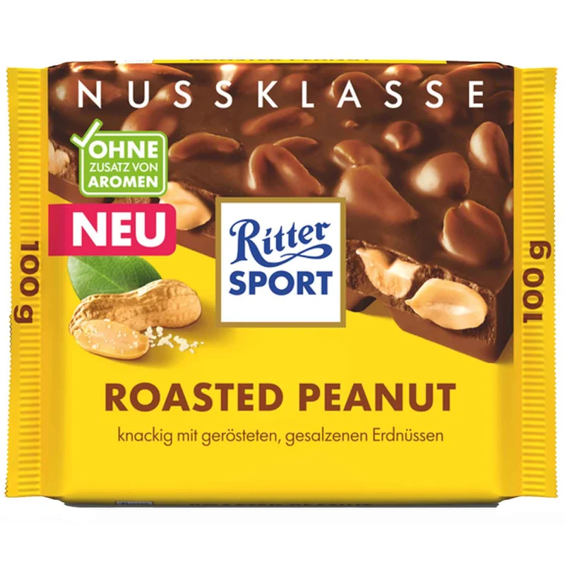 Ritter Sport Nussklasse Schokolade Roasted Peanut 100g / 3.52oz