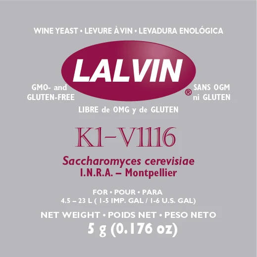 Lalvin ICV K1-V1116 Wine Yeast - 5 g packet