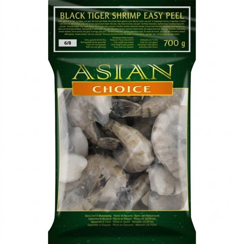 Asian Choice - Black Tiger Shrimp 6/8 700gm (Only Berlin Delivery)