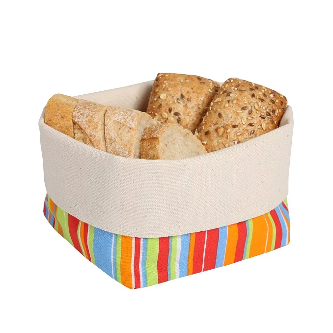 Brotkorb aus Baumwolle, Motiv "Streifen Sonnig"