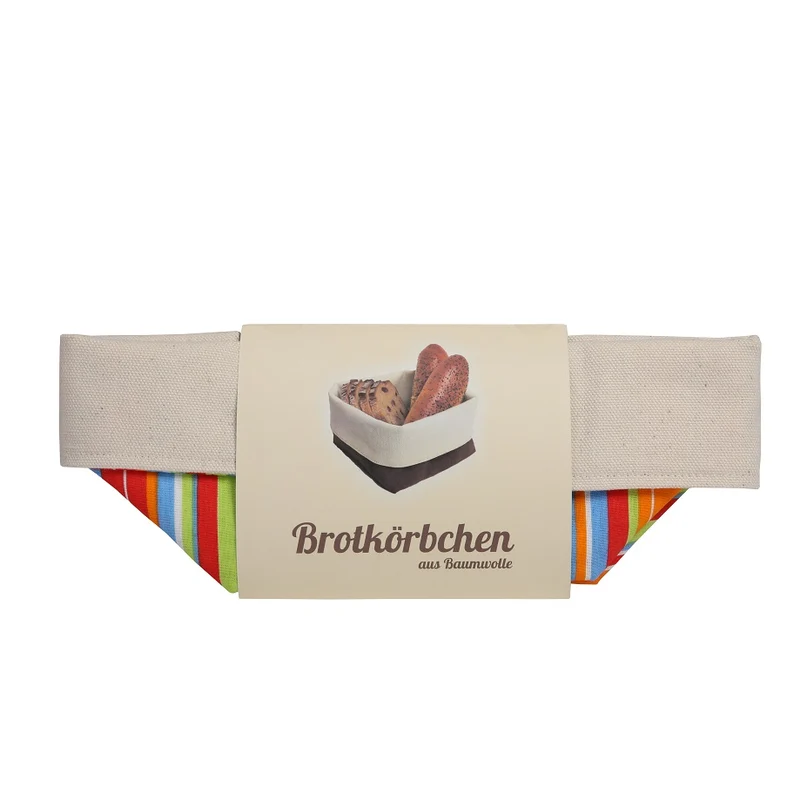 Brotkorb aus Baumwolle, Motiv "Streifen Sonnig"