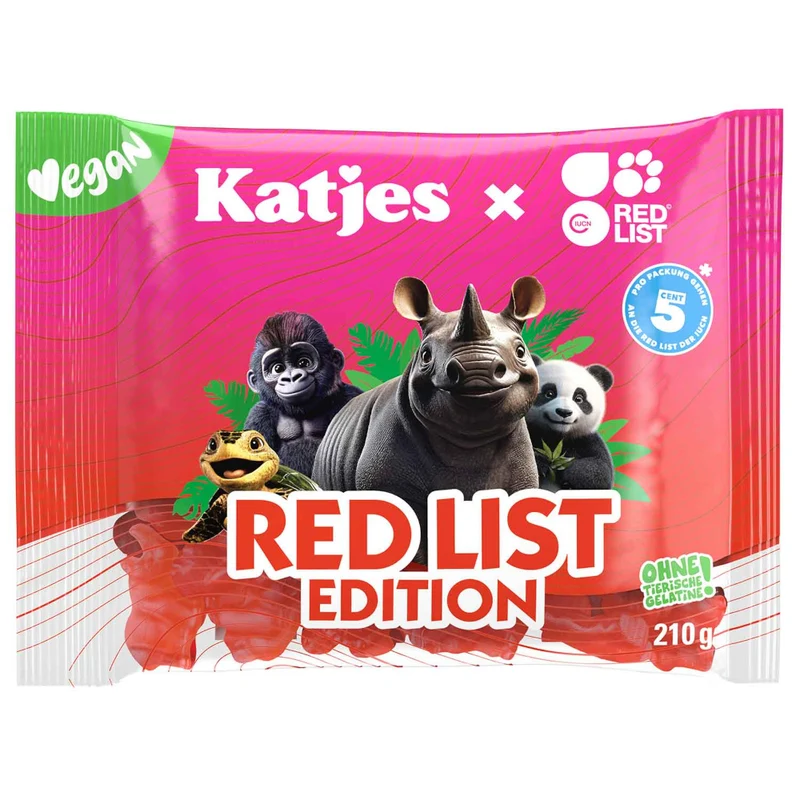 Katjes Red List Edition, vegane Fruchtgummi 210g