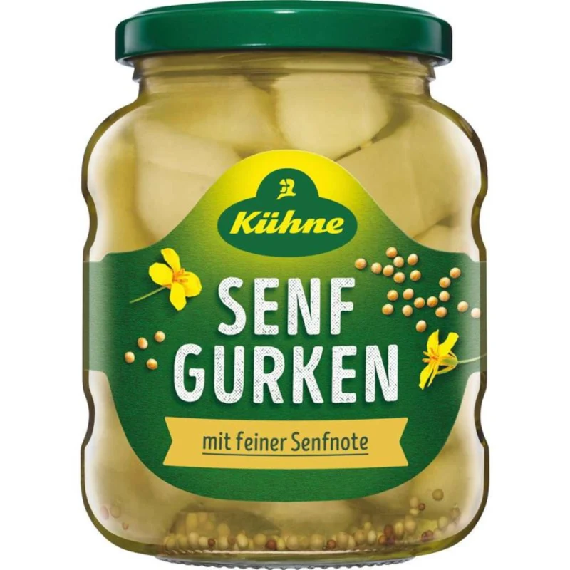 Kühne Senf Gurken mit feiner Senfnote 370ml / 12.51fl.oz