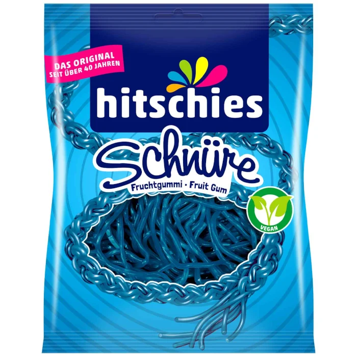 hitschies Fruchtgummi Schnüre Blau 125g / 4.4oz