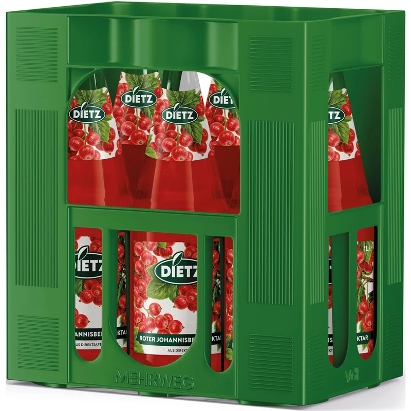 Dietz Rote Johannisbeere Nektar 6x 1 Liter (MEHRWEG)