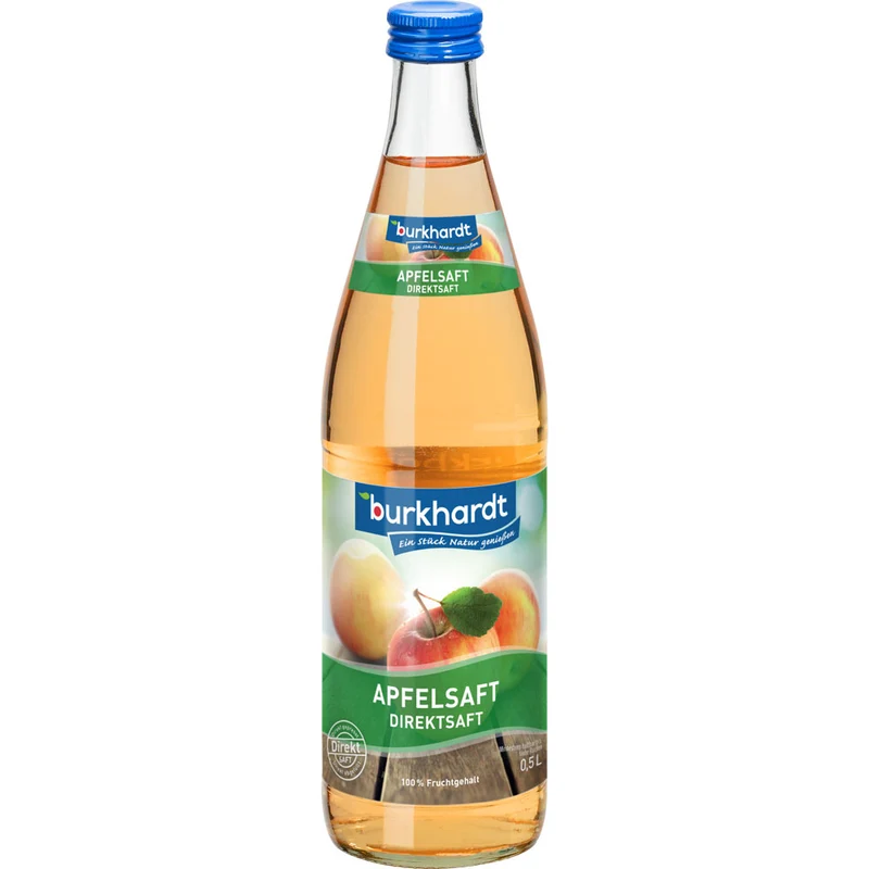 Burkhardt Apfelsaft Direktsaft klar 10x 0,5 Liter (MEHRWEG)