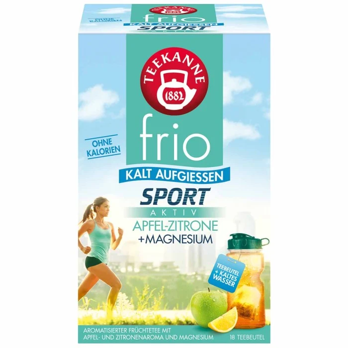Teekanne frio Sport Apfel-Zitrone Tee zum kalt aufgießen 18 Teebeutel