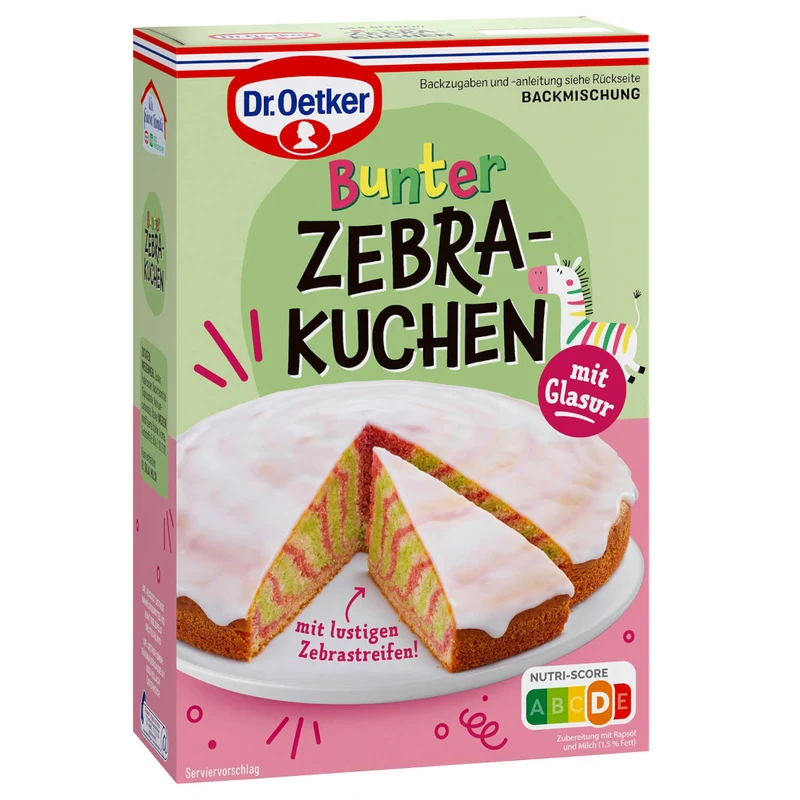 Dr. Oetker Bunter Zebrakuchen Backmischung 515g