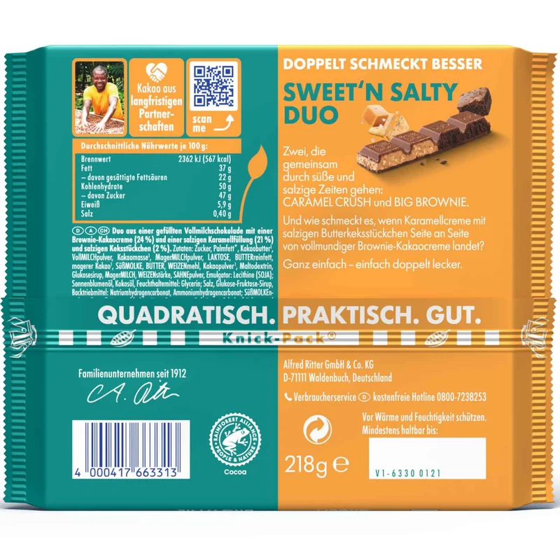 Ritter Sport Schokolade Sweet'n Salty Duo 218g / 7.68oz