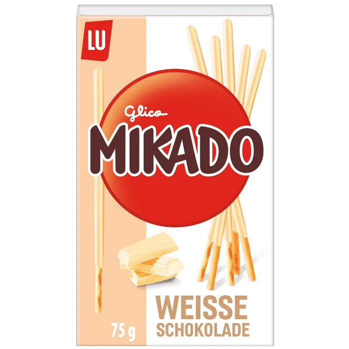 Mikado Keksstäbchen mit Weißer Schokolade 75g / 2.64oz