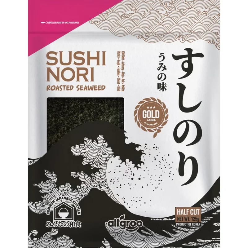 All Groo Sushi Nori – Half Cut Gold (50 Sheets) 125gm