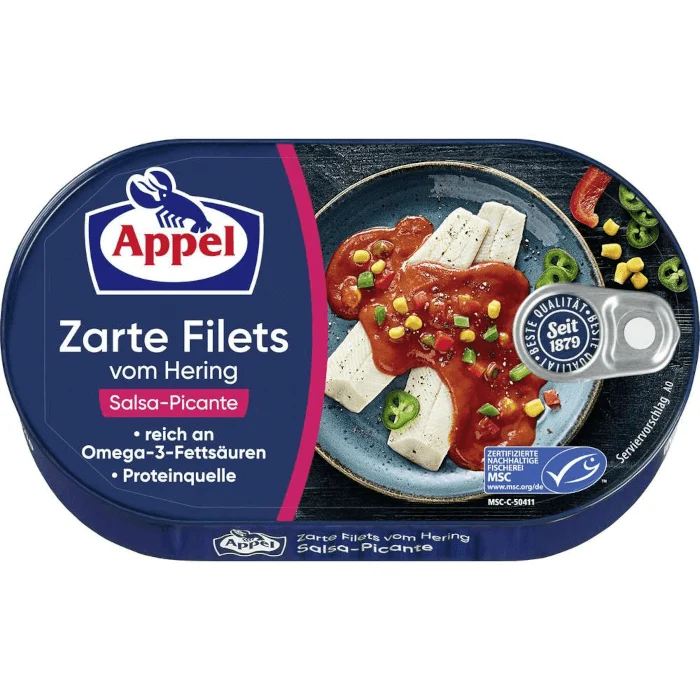 Appel Zarte Heringsfilets Salsa-Picante 200g / 7.05oz