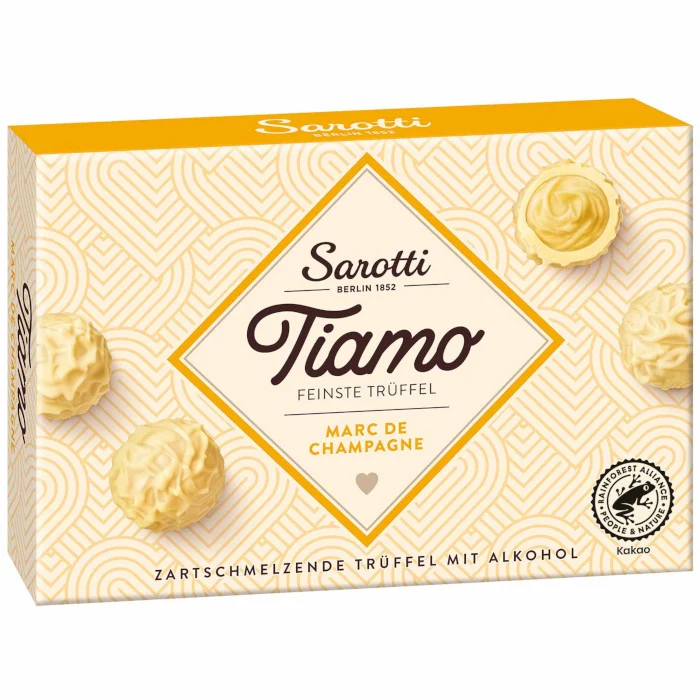 Sarotti Tiamo Feinste Trüffel Marc de Champagne 125g / 4.4oz